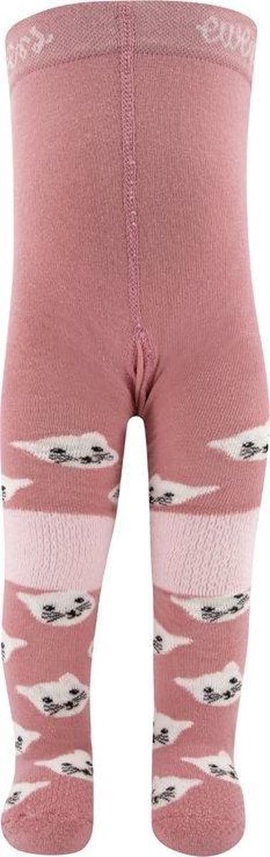 Babymaillot met antislip stippen - Oudroze met Poezenhoofdjes - 74