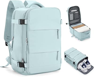 Rugzak Reistas-Grote Rugzak Dames Heren- Waterdicht-Outdoor Casual Dagrugzak Geschikt-14 Inch Laptoptas-Lichtblauw