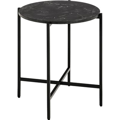 Smuk Bijzettafel Ø 40 cm Mare Marmer Zwart