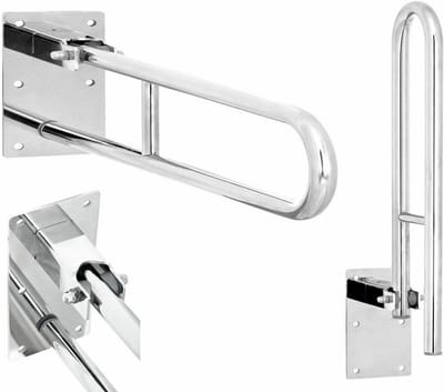 Wandsteun - Klapgreep Steun - Veiligheid Badkamer - Roestvrij Staal - 50 cm - Zilver