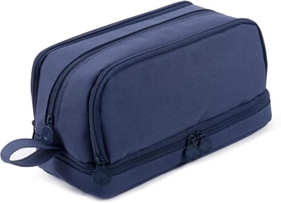 Groot pennenetui met 4 vakken - multifunctionele etui voor jongens en meisjes - volwassenen - Oxford-doek - voor schrijfwaren, cosmetica, kleine accessoires (marineblauw)