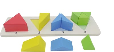 Playtive Geometrische Puzzle - Montessori speelgoed - Driehoek vormen - 11 Delig