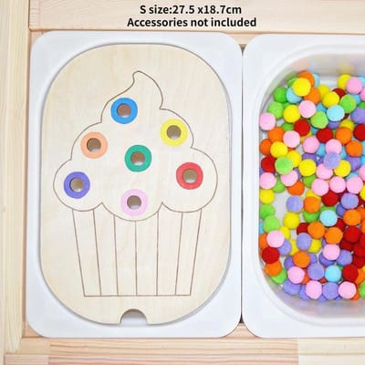Kinderen Sensorische Tray Tafel Spel Houten Tegel Ouder-kind Interactie Montessori Vroege Educatie Speelgoed Kinderen Speelgoed Educatief gray