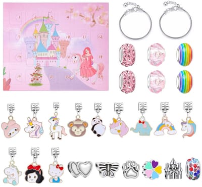 24PCS Sieraden maken-Sieradenset voor meisjes-DIY knutselset voor kinderen-Kettingen en armbanden zelf maken-Sieraden knutselset voor kinderen-Sieraden-Knutselen-Kerstcadeau-Verjaardagscadeau- paascadeau 5, 6, 7, 8, 9, 10, 11, 12, 13 jaar+