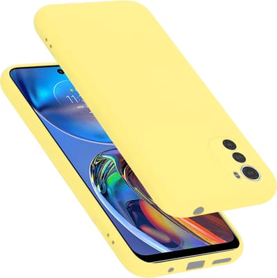 Cadorabo Hoesje geschikt voor Motorola MOTO E32 4G / E32S in LIQUID GEEL - Beschermhoes gemaakt van flexibel TPU silicone Case Cover