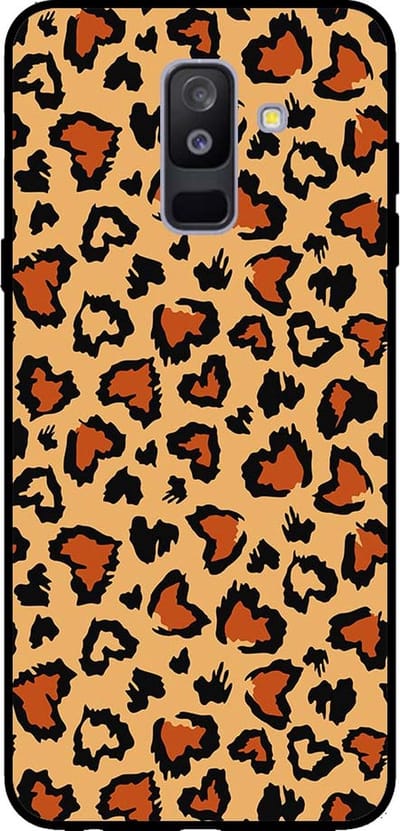 Smartphonica Telefoonhoesje voor Samsung Galaxy A6 Plus 2018 met tijgerprint - backcover met panterprint - Bruin geschikt voor Samsung Galaxy A6 Plus 2018