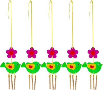 Wind Chime Knutselset - Muzikale Decoratie - Kinderen Knutselen - 3D Vogel Ontwerp - 45 x 9.5 cm - Multicolor
