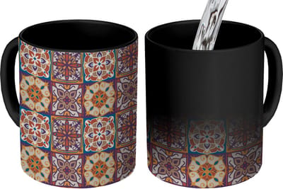 Magische Mok - Foto op Warmte Mokken - Koffiemok - Vector - Tegel - Abstract - Patroon - Magic Mok - Beker - 350 ML - Theemok