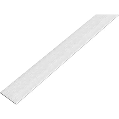 Alberts 488789 platte buis | zelfklevend | aluminium, rvs-look, licht | 1000 x 20 x 2 mm