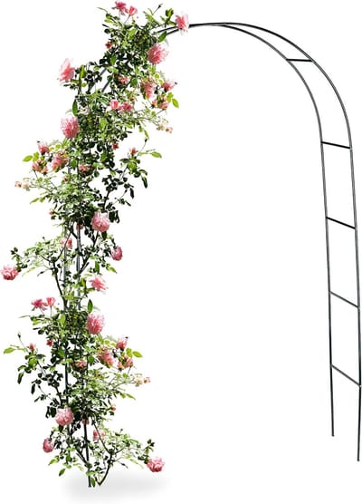 Rozenboog Metaal - Tuinboog - Decoratieve entree - Stevige constructie - 1.4 x 2.4 meter - Groen