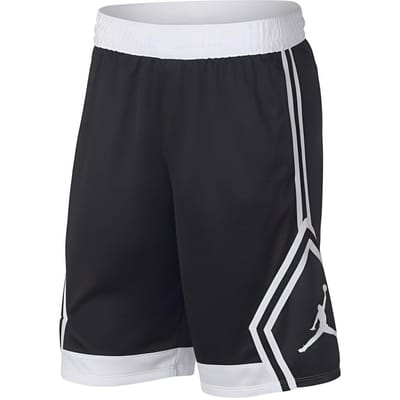 Jordan Rise Diamond Gestreepte Detail Color Block Basketbalshorts Heren shorts Zwart 887438-013 L white