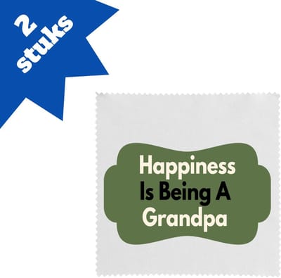 Akyol - happiness is being a grandpa brillendoekjes - Opa - de liefste opa - verjaardag - cadeautje voor opa - opa artikelen - kado - geschenk - 17,8 bij 17,8 cm - 2 stuks