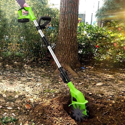 Grondbewerker - Tuinfrees - Bodem losmaken - Verstelbare steel - 10 cm breed - Zwart