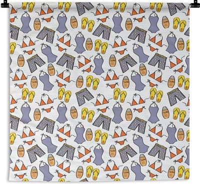 Wandkleed - Wanddoek - Badkleding - Patronen - Zomer - 180x180 cm - Wandtapijt