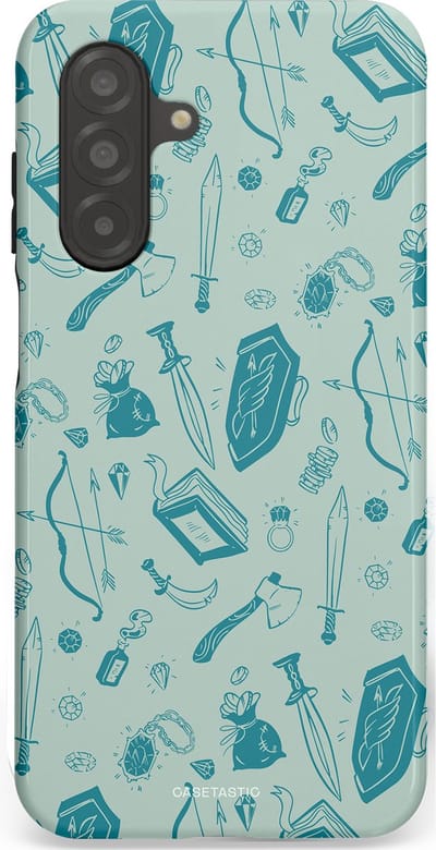 Casetastic Hoesje Geschikt voor Samsung A26 - Stijlvolle Beschermende Duo-layer Case - Avontuurlijke buit vol wapens