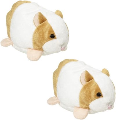 Nature Planet hamster knuffeltje - Set van 2x stuks - 10 cm - Pluche - knuffeldieren - speelgoed