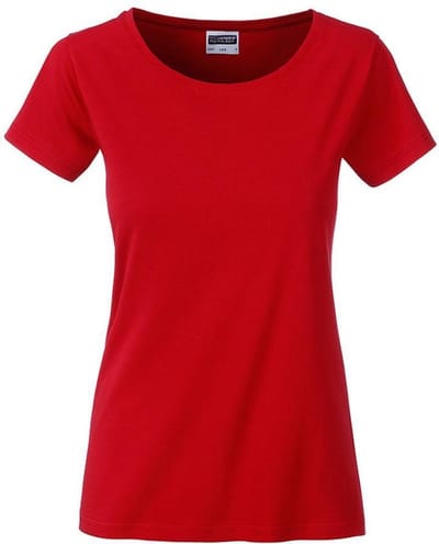 James and Nicholson Dames/dames Basic Organic Katoenen T-Shirt (Rood)