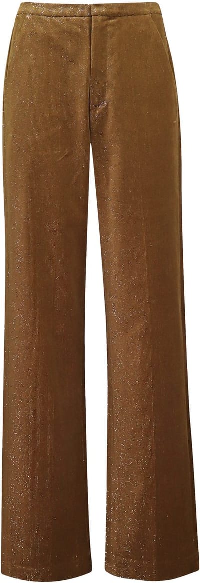 Alysi - bruine velvet pantalon - maat 32 (IT38)
