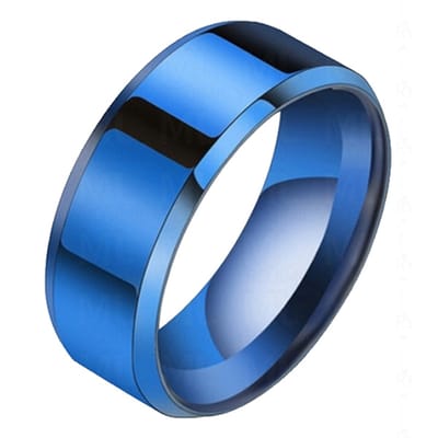 Heren ring Titanium Blauw 8mm-23mm