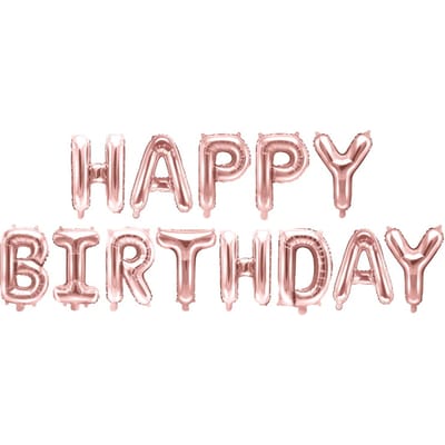 Partydeco - Folie Happy Birthday Rose Gold