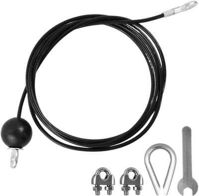 MTTProducts - Fitness Steel Cable - Multifunctioneel Gym Touw - Veilig en Sterk - Zwart - Gym Kabel - Ideaal voor Thuis Gym - 2m