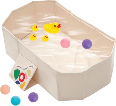 Dailygoods- Opvouwbare Babybadkuip - Draagbare Douchebak - Geschikt voor Kinderen 0-8 Jaar - PVC Materiaal - Afmetingen 78x45x25 cm - Inclusief Oceaanballen en Badeend - Babybadje