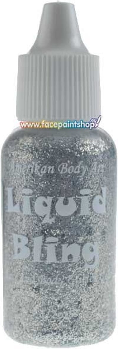 Amerikan Body Art Liquid Bling Chrome Silver 15ml - Glittergel voor schminken