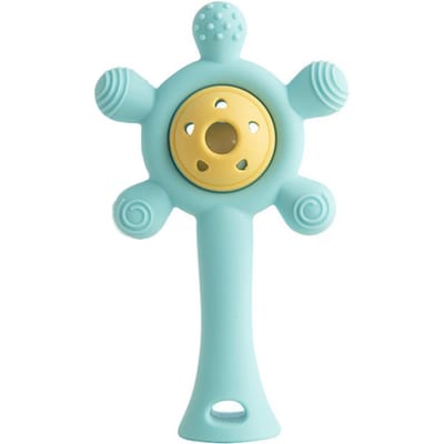 1 Stuks Snoepkleur Baby Siliconen Bijtring Rammelaar Speelgoed Veilig Bijtring Sensorisch Speelgoed Voor Peuters Kauwspeelgoed Baby Accessoires blauw