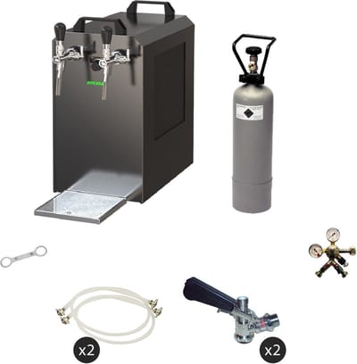 Complete set - Biertap - STREAM 80 bierkist, doorstroomkoeler 2-lijns droge koeler, Kraankop - 5 liter adapter, Köpi