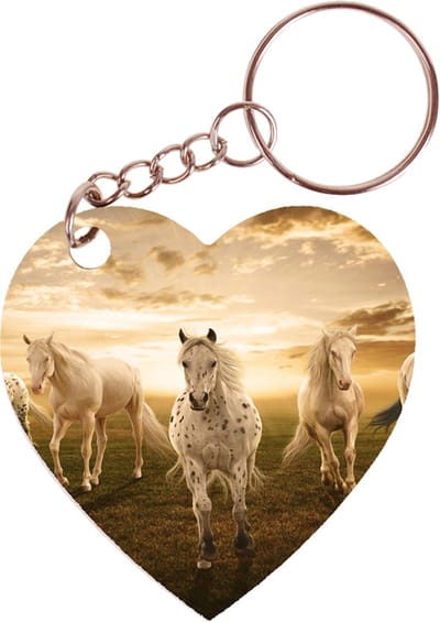 Sleutelhanger hartje 5x5cm - Paarden Appaloosa