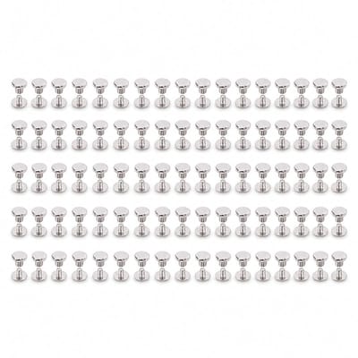 100 Sets M2.5 Rivet en Schroefset, Platte Ronde Kop Rivetten voor Reparatie, Assortiment Chicago Binding Schroeven en Rivetten voor Meubelprojecten