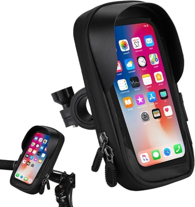 Waterdichte Fietstelefoonhouder voor Stuur 11,5-16,5 cm - 360° Draaibare Smartphonehouder met Regenhoes en Fietstas voor Motorfiets en Fiets