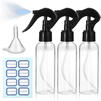 Plastic Spuitflessen 100 ml - Set van 3 - Navulbare Vloeibare Containers - Fijne Mist - Reis Waterflesjes - Haarverzorging - Etherische Olie - Huisdierverzorging