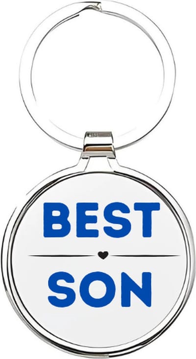 Akyol - best son Sleutelhanger - Zoon - de leukste zoon - zoon sleutelhanger - kind sleutelhanger - sleutelhanger zoon - familie sleutelhanger - cadeautje - zoon cadeau - boy - de liefste zoon - 4 x 7,5 CM