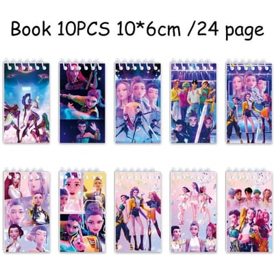 10 STUKS Kpop Demon Hunters Notitieboek Huntrix Rumi Mira Zoey Map Anime Patroon Kantoorbenodigdheden Terug naar School Perfecte Cadeaus 10*6cm gray