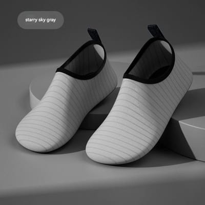 Dunne strepen - Sterrengrijs (dikke rubberen zool) Waterschoenen voor volwassenen (L/38-39) - Watersokken - Dunne waterschoenen - Antislip zwemschoenen - Unisex - Maten 38-39