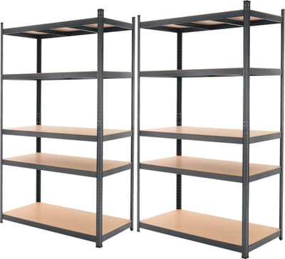 Set van 2 werkplaatsplanken 200x100x60 cm antraciet metaal