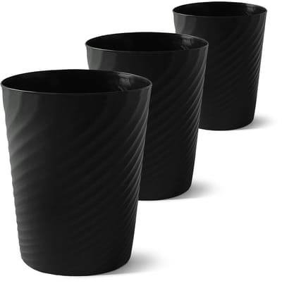 Dailygoods- Prullenbak 3 delig - Prullenbak zonder deksel - Prullenbak rond - Afvalbak voor keuken - Afvalbak voor slaapkamer - Lichtgewicht kunststof - Afvalemmer
