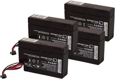 AGM Accu Set - Loodvlies Batterijen - Rolluiken Aandrijven - Onderhoudsvrije Werking - 4x 12V 0.8Ah - Zwart
