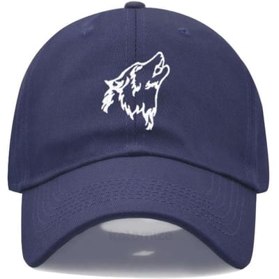 Casquette de baseball pour femme Casquette pour homme Coton lavé Broderie Hurlement de loup Broderie Casquette de papa Casquettes de sport Golf pour homme Chapeaux de soleil Dropshipping blue