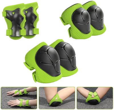 6-in-1 Kinderbeschermers Set voor Skateboard en Scooter - Knie-, Elleboog- en Polsbeschermers