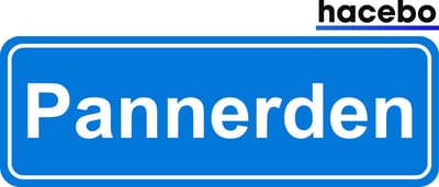 Hacebo - Plaatsnaam Sticker - 29x10 CM - Pannerden sticker - Verkeersborden sticker - grappige cadeaus - Pannerden