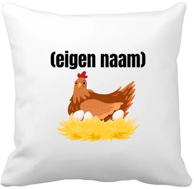 Akyol - kip met nest Kussen hoes - Kippen - kippen liefhebbers - iemand die houdt van kippen - verjaardag - cadeau - kado - 40 bij 40 cm