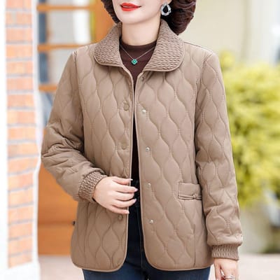 Manteau en coton et cuir, Veste d'hiver en coton, Manteau extérieur chaud et ample grande taille, Vêtements en coton de tempérament XL chameau