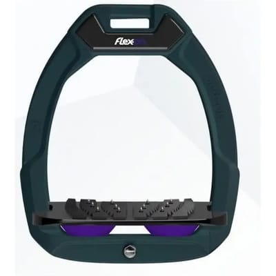 Veiligheidsstijgbeugels Paardrijden Incliné Ultra Grip Groen/Zwart/Paarse Flex-On Safe-On