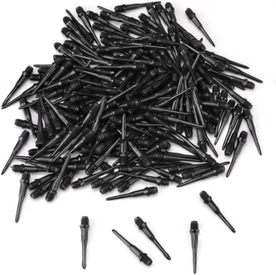 Darts voor elektronische doeleinden, 200 stuks, zwarte darts met plastic punt, vervangende tips, verbeter je dartvaardigheden en ontdek nieuwe dartspellen