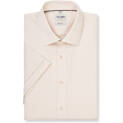 OLYMP Level Five Overhemd, Body Fit, Kent, Beige
