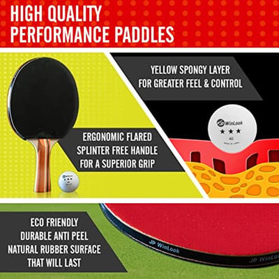 Tafeltennis Set - Pingpong Rackets - Binnen en Buiten Spelen - Inclusief Koffer en Ballen - 4 Spelers Set