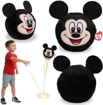 TY Mickey Mouse Knuffelbal, stuiterend knuffeltje, BEANIE BOUNCERS, behendigheidsspeelgoed voor kinderen 10 cm