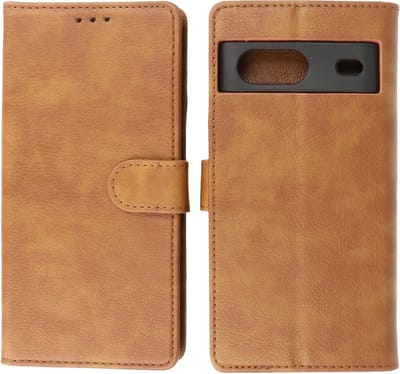 Google Pixel 7 Hoesje Book Case Portemonnee Telefoonhoesje - Bruin